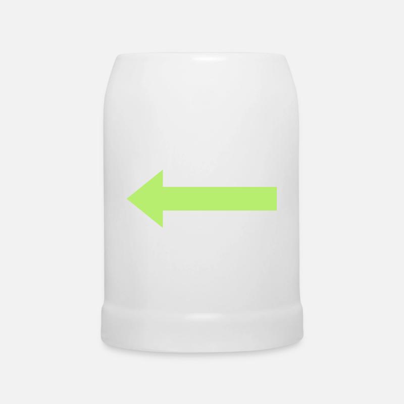 Green arrow to the left - Beer Mug - white