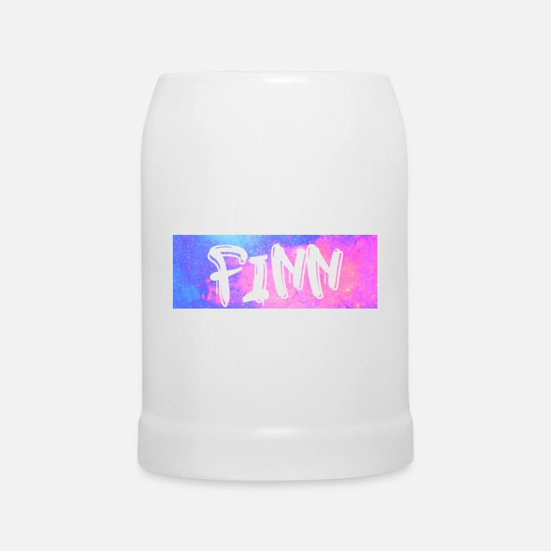 Finn: Neon-Graffiti Galaxie - Bierkrug - Weiß
