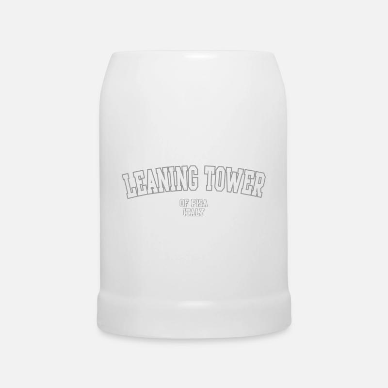 Leaning Tower Pisa Print - Beer Mug - white
