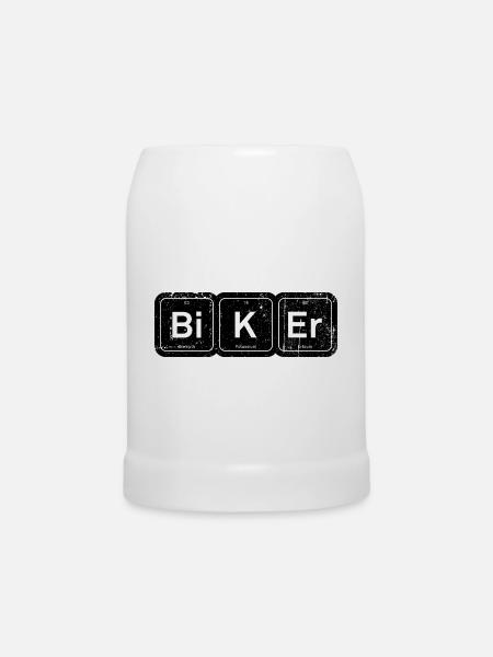 Biker-Elemente: Periodischer Tee - Bierkrug - Weiß