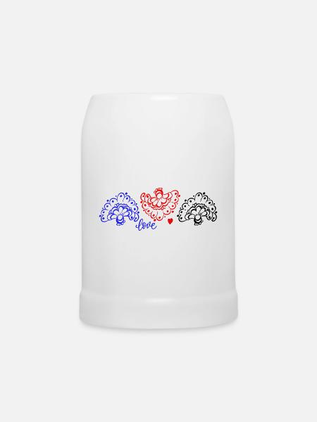 Ornamente Fantasie - Bierkrug - Weiß