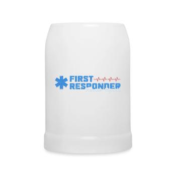 Cool Blue First Responder Rescue Squad Motif - Beer Mug - white - Front