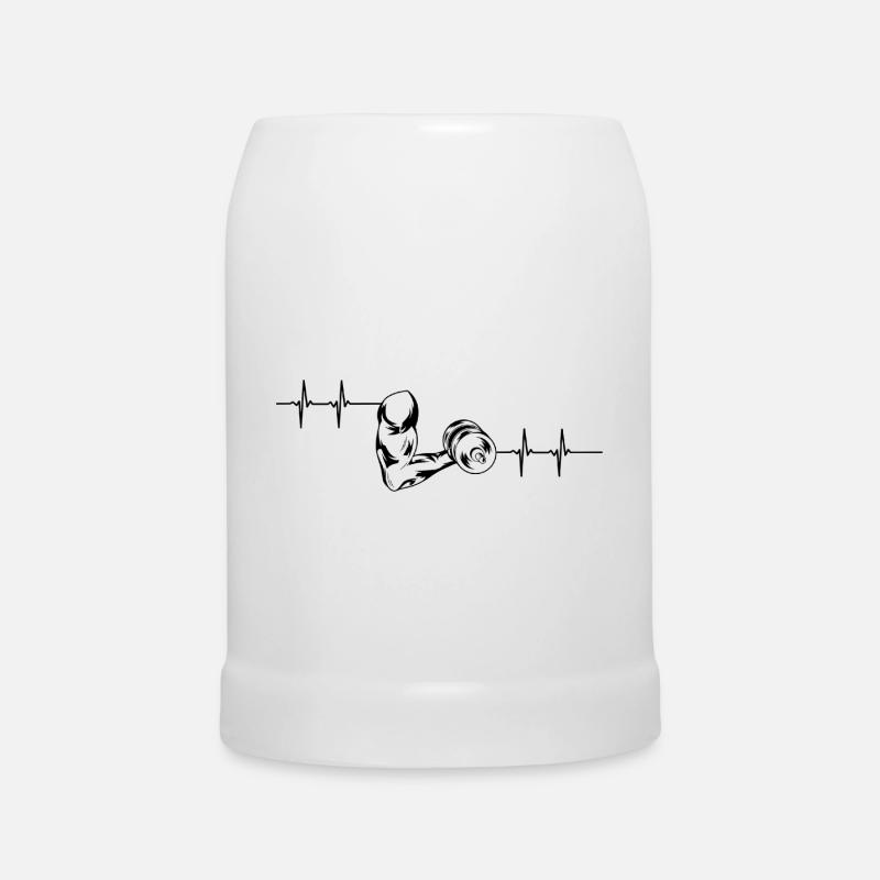 Biceps Pulse1 - Beer Mug - white