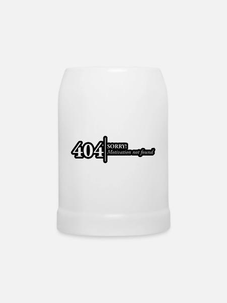 404 Motivation Nicht gefunden Design - Bierkrug - Weiß