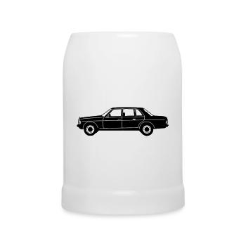 MB W123 Oldtimer Kult seitlich ...(25) - Bierkrug - Weiß - Vorne