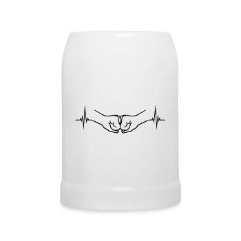 Fist Pump Pulse - Beer Mug - white - Front