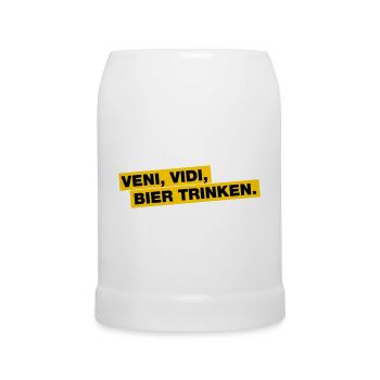 Veni, Vidi, Bier trinken - Bierkrug - Weiß - Vorne