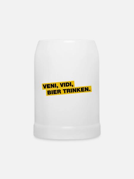 Veni, Vidi, Bier trinken - Bierkrug - Weiß