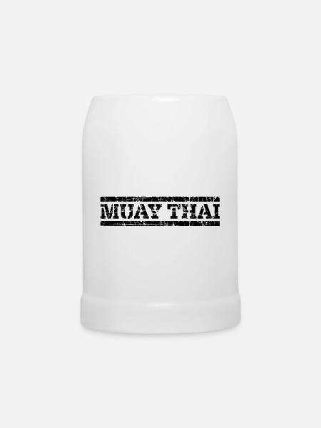 Muay Thai - Bierkrug - Weiß