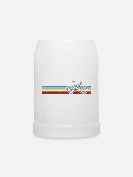 Rainbow Stripes Fahrrad - Bierkrug - Weiß