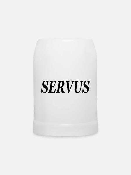 Servus Begrüßung Hallo - Bierkrug - Weiß