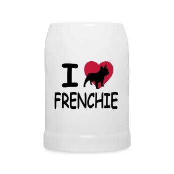 J'aime les Bouledogues Français - Chope en céramique - blanc - Devant
