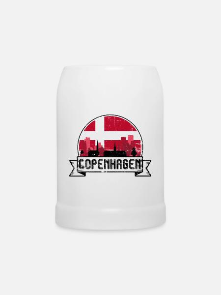 Kopenhagener Skyline-Abzeichen - Bierkrug - Weiß