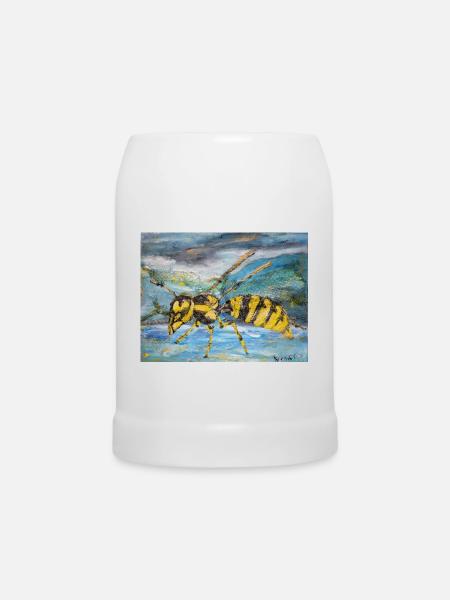 Illustration einer Wespe - Bierkrug - Weiß