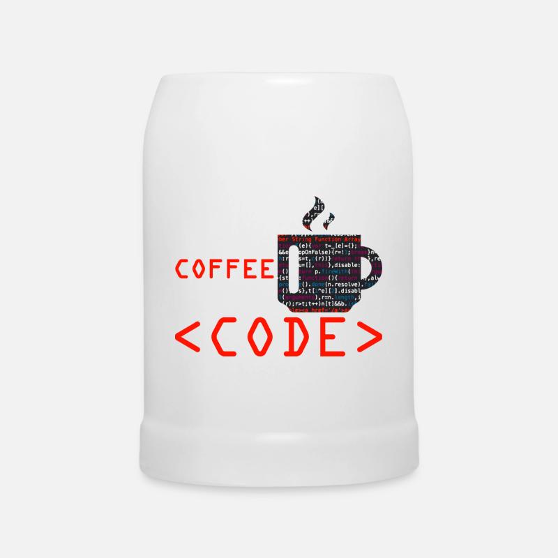 Programmers generate code from coffee - Beer Mug - white
