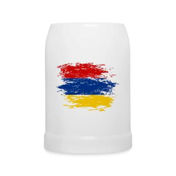 Armenia flag used - Beer Mug - white - Front