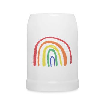 Whimsical Rainbow Brush Arc - Beer Mug - white - Front