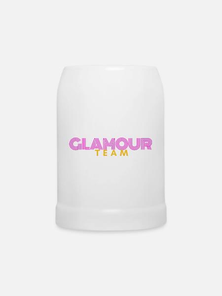 Glamour Team Neon Fashion Typografie - Bierkrug - Weiß