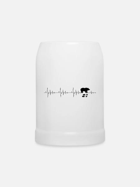 Herzschlag Bär - Bierkrug - Weiß
