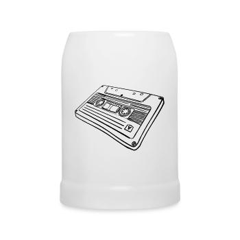 Cassette - Chope en céramique - blanc - Devant