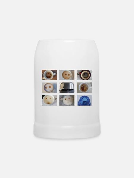 Kaffee Pareidolia - Bierkrug - Weiß