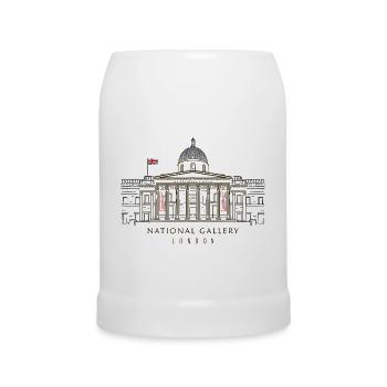 London, Art Museum National Gallery Hand Drawing - Beer Mug - white - Front