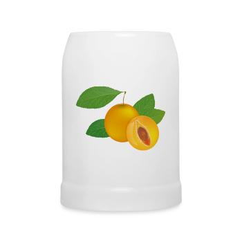 Mirabelle plum motif with juicy flesh - Beer Mug - white - Front
