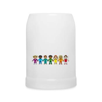 Children's cup RAINBOW Back to School Kindergarten - Beer Mug - white - Front
