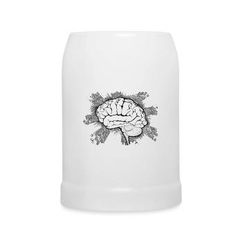 Conception de Doodle de fête foraine de cerveau - Chope en céramique - blanc - Devant