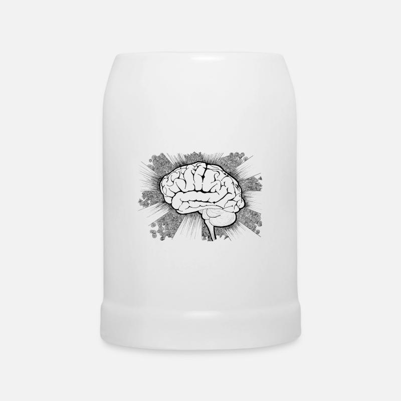 Gehirnkirmes Doodle Design - Bierkrug - Weiß