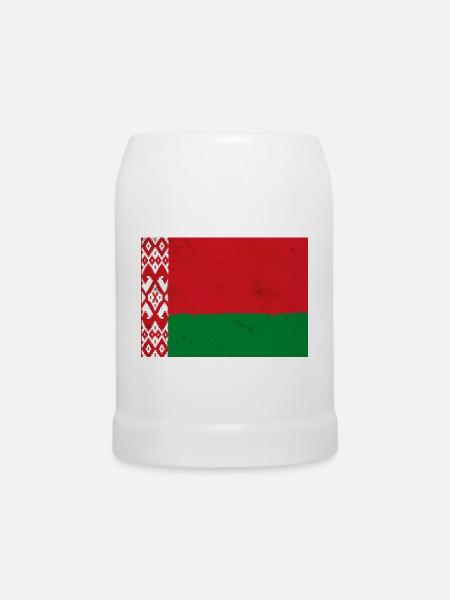 Flagge von Belarus - Bierkrug - Weiß