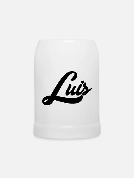 Luis Name Schwarz - Bierkrug - Weiß