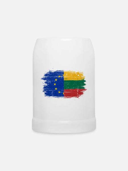 EU Litauen Flaggenmischung - Bierkrug - Weiß