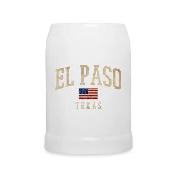 El Paso, Texas, Vintage Americana - Chope en céramique - blanc - Devant