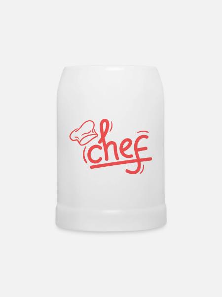 Red Chef Sketch Elegant - Bierkrug - Weiß