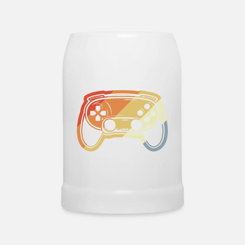 Vintage Game Controller Drawing - Beer Mug - white