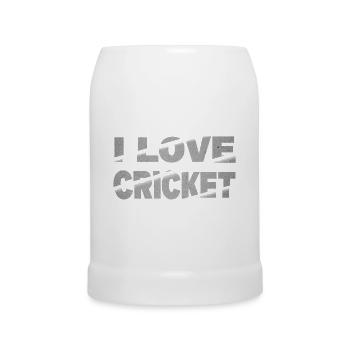 I Love Cricket Cricketer Batsman Sports - Beer Mug - white - Front