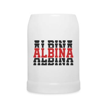 t-shirt Albina t-shirt idée cadeau texte empilé - Chope en céramique - blanc - Devant