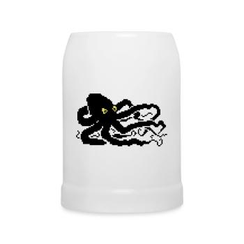 8bit pixel octopus - Bierkrug - Weiß - Vorne
