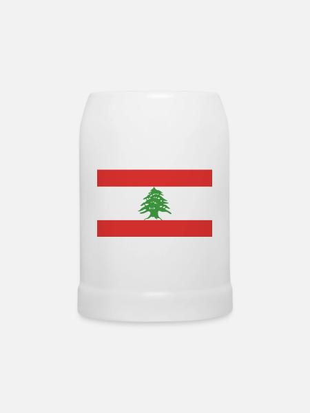 Libanon Flagge - Bierkrug - Weiß