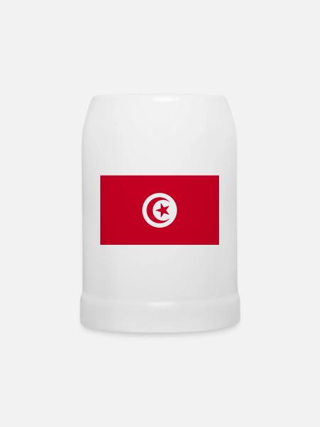 Tunesien Flagge - Bierkrug - Weiß