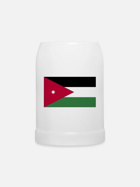 Jordanien National Flagge - Bierkrug - Weiß