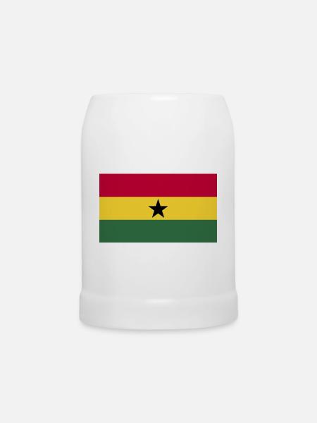 Ghana National Flagge - Bierkrug - Weiß
