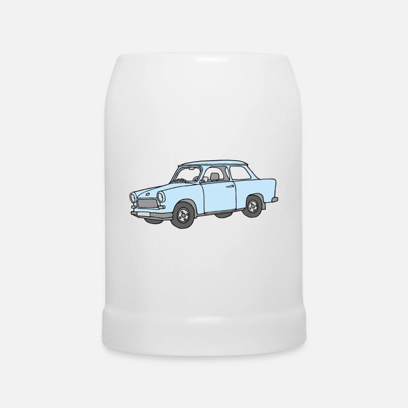 Hellblauer Trabi,  - Bierkrug - Weiß