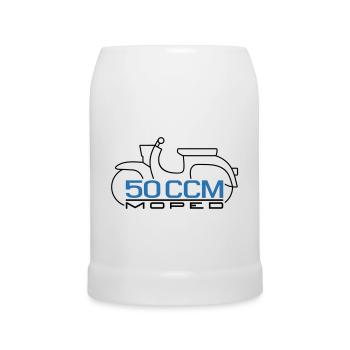 Moped Schwalbe 50 ccm Emblem - Beer Mug - white - Front
