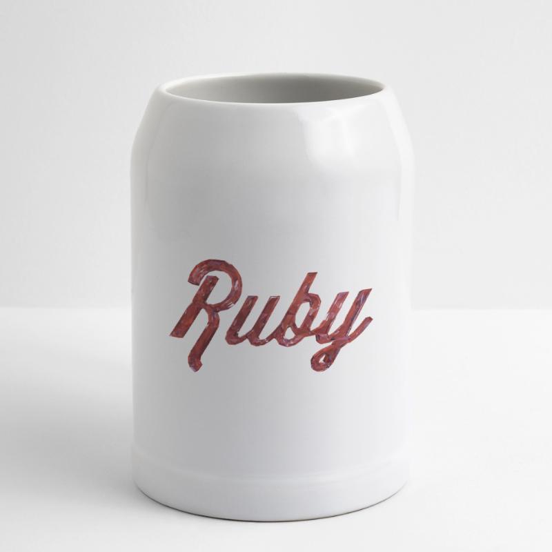 Ruby Stylized Text Beer Mug