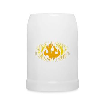Radiant flame symbol – powerful design - Beer Mug - white - Front