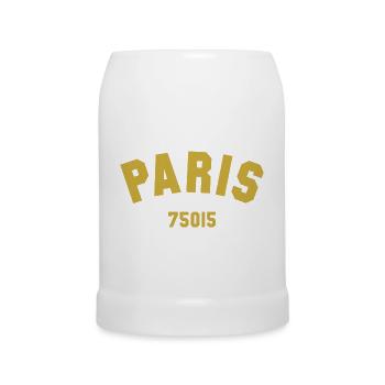 15e arrondissement de PARIS - Chope en céramique - blanc - Devant
