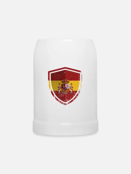 Spanischer Schildwappen - Bierkrug - Weiß