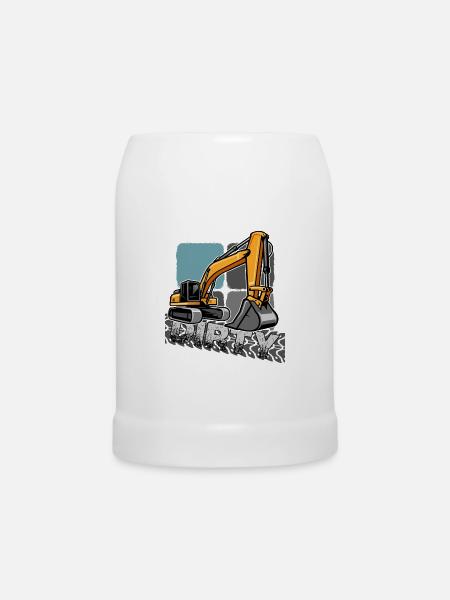 bagger "baggerfahrer gräbt löcher" - Bierkrug - Weiß